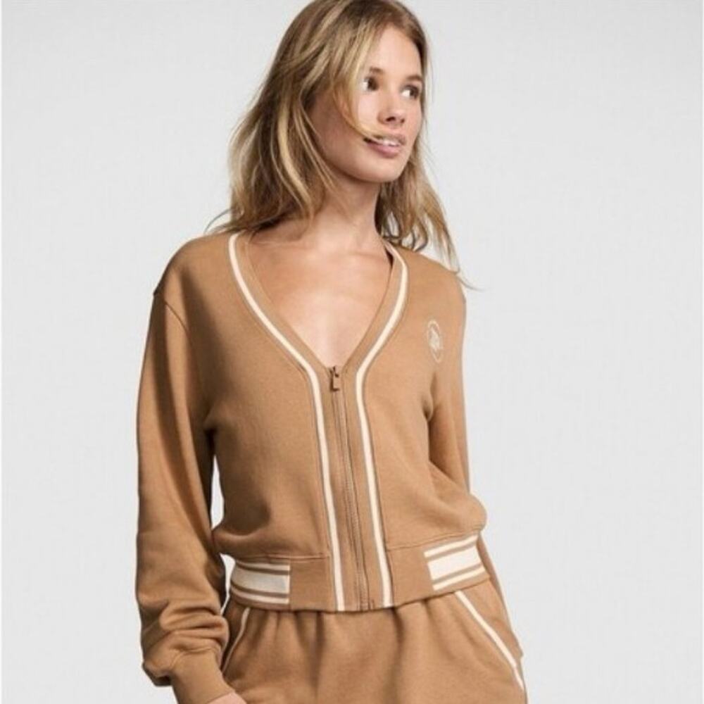 Victoria's Secret Pink Ivy Fleece Front-Zip Cardigan sz XL NWT MSRP $59.95